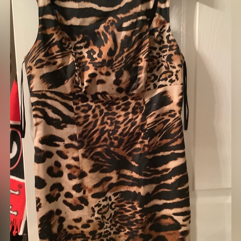 INC animal print short sleeve dress size M